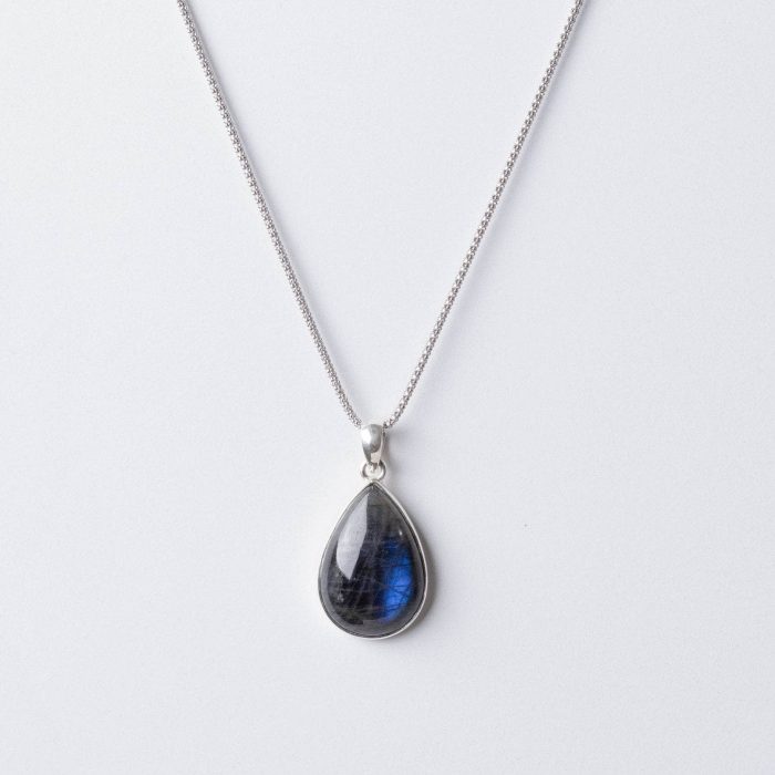 Labradorite Teardrop Pendant Necklace - Image 8