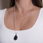 Genuine Labradorite Teardrop Pendant Necklace - Image 26