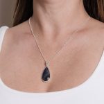 Genuine Labradorite Teardrop Pendant Necklace - Image 6