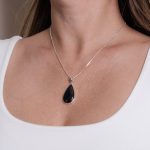 Genuine Labradorite Teardrop Pendant Necklace - Image 11