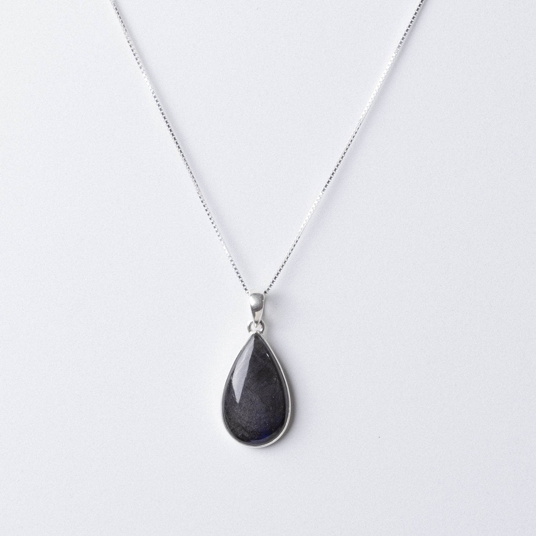 TR-LBD-1-553-2 Genuine Labradorite Teardrop Pendant Necklace - Image 12