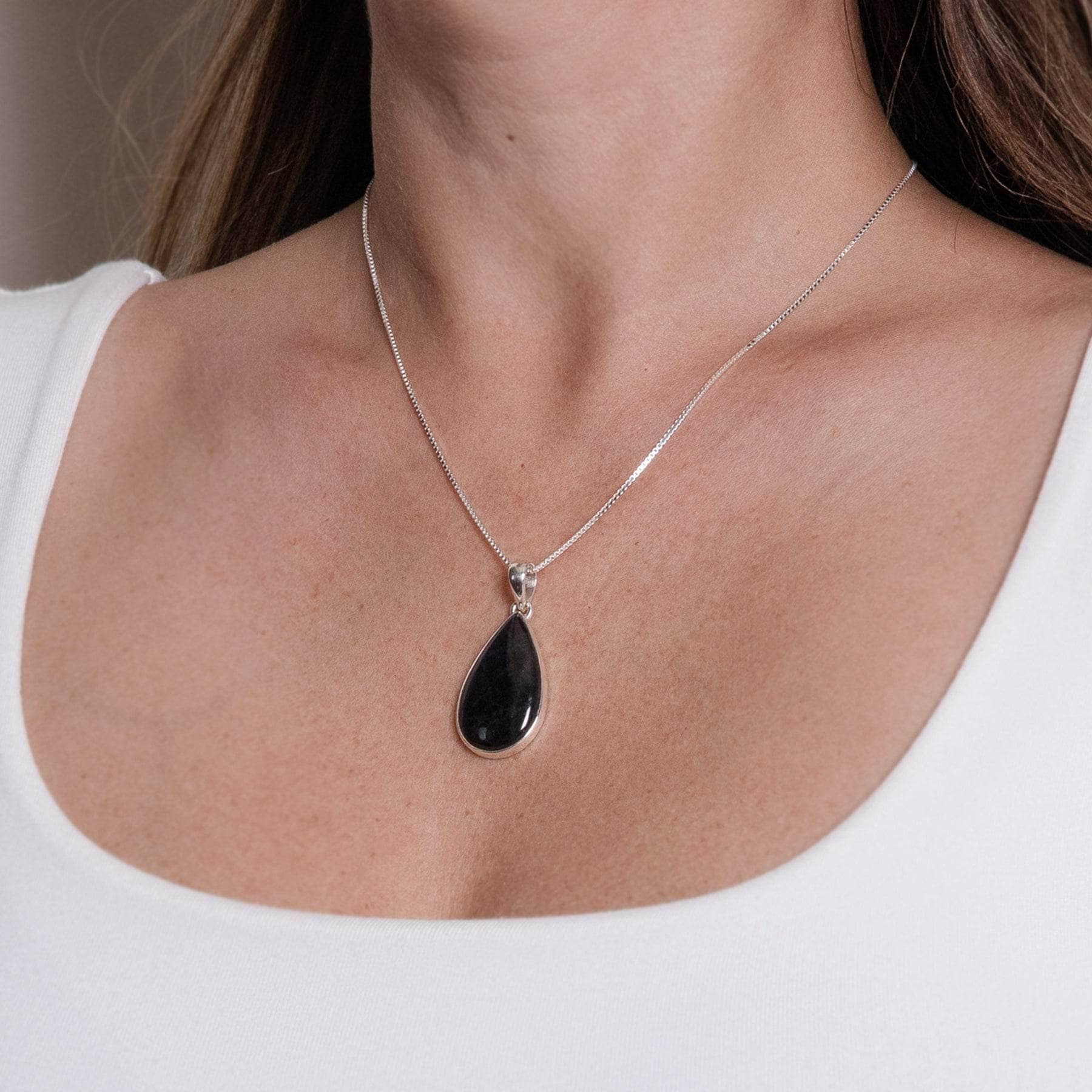 TR-LBD-1-553 Genuine Labradorite Teardrop Pendant Necklace - Image 11