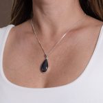 Genuine Labradorite Teardrop Pendant Necklace