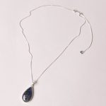 Genuine Labradorite Teardrop Pendant Necklace - Image 5
