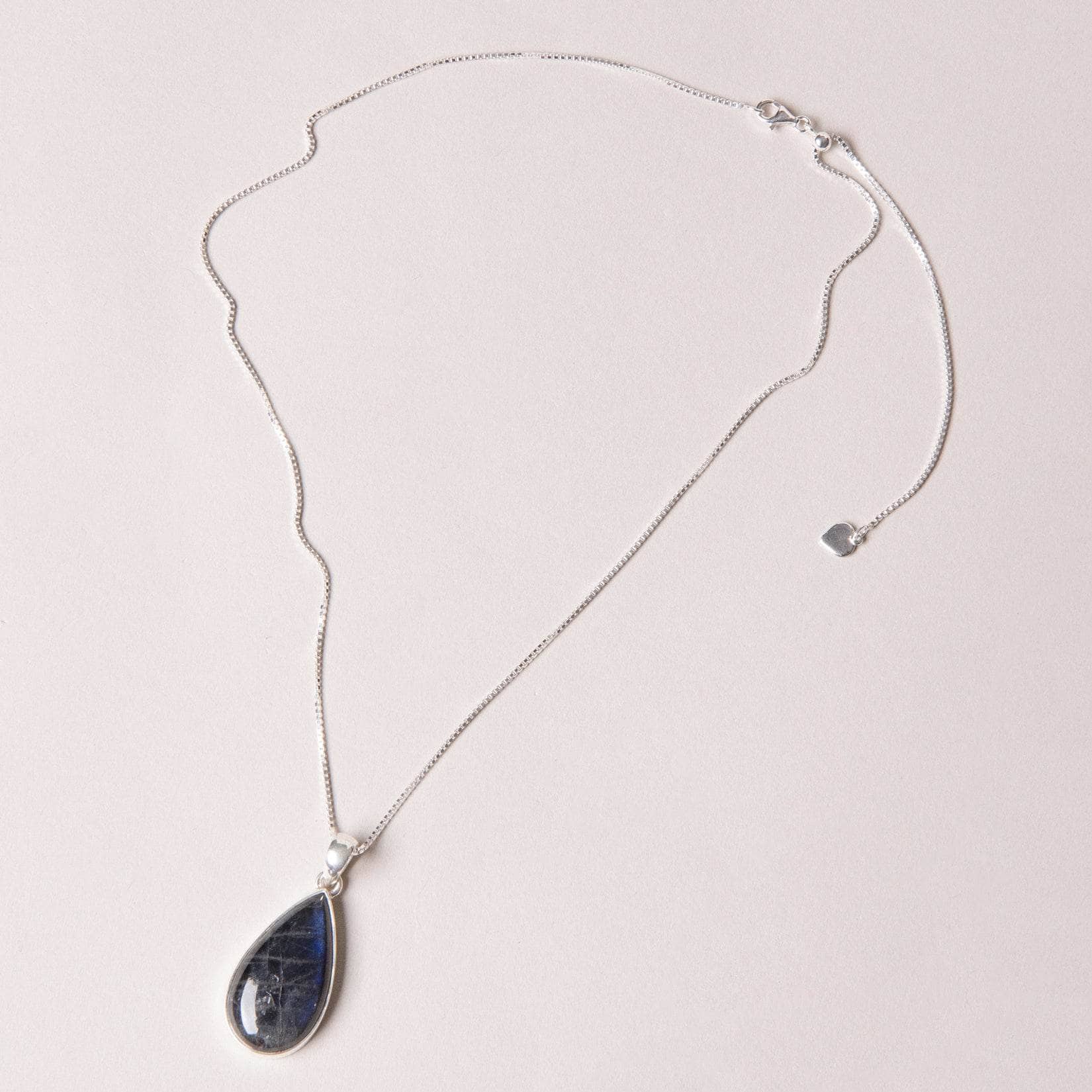 TR-LBD554 Genuine Labradorite Teardrop Pendant Necklace - Image 5