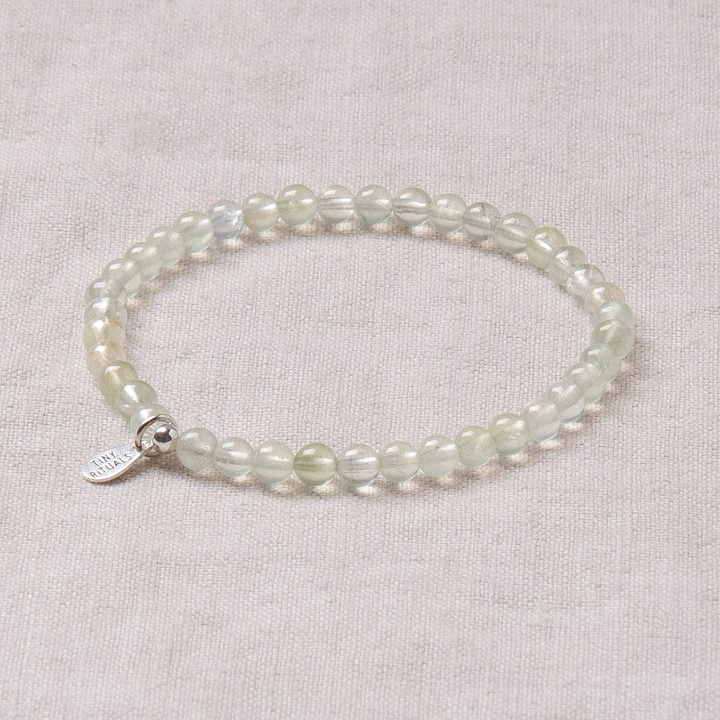TR-MH01-PNT-6 Genuine Prehnite Energy Bracelet - Image 6