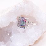 Rare Mystic Topaz Emerald Cut Ring