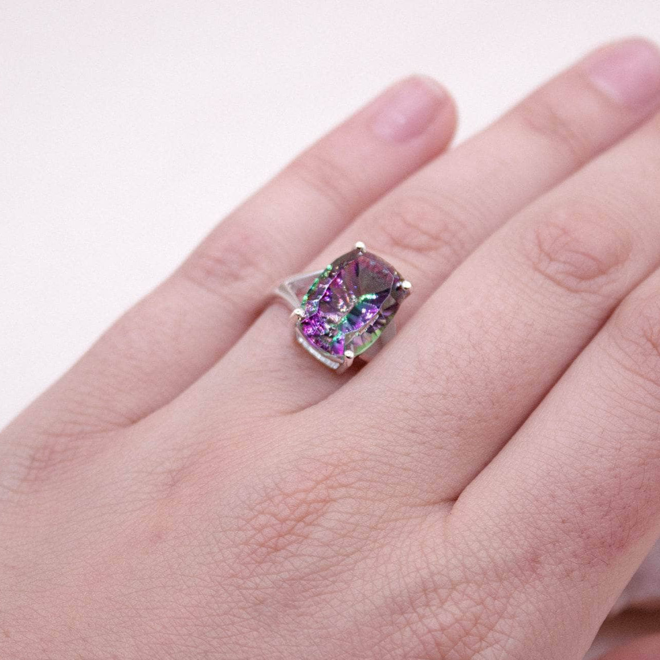 TR-MST-RDR-2119-8-RJ-3 Rare Mystic Topaz Cushion Cut Ring - Image 1