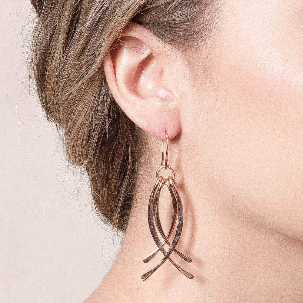TR-MU54-3 Copper Wire Wrap Earrings - Limited Edition - Image 4