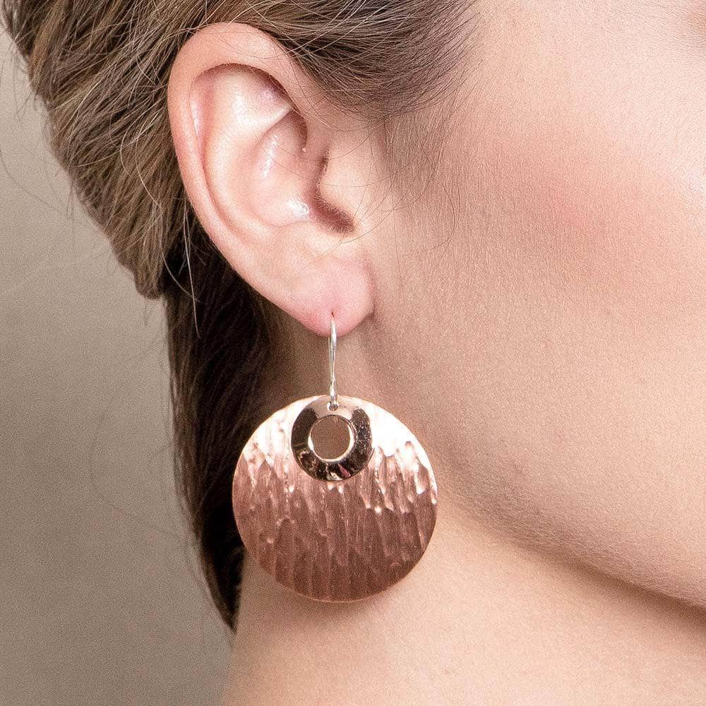 TR-MU55-1 Copper Hammered Earrings - Limited Edition - Image 7