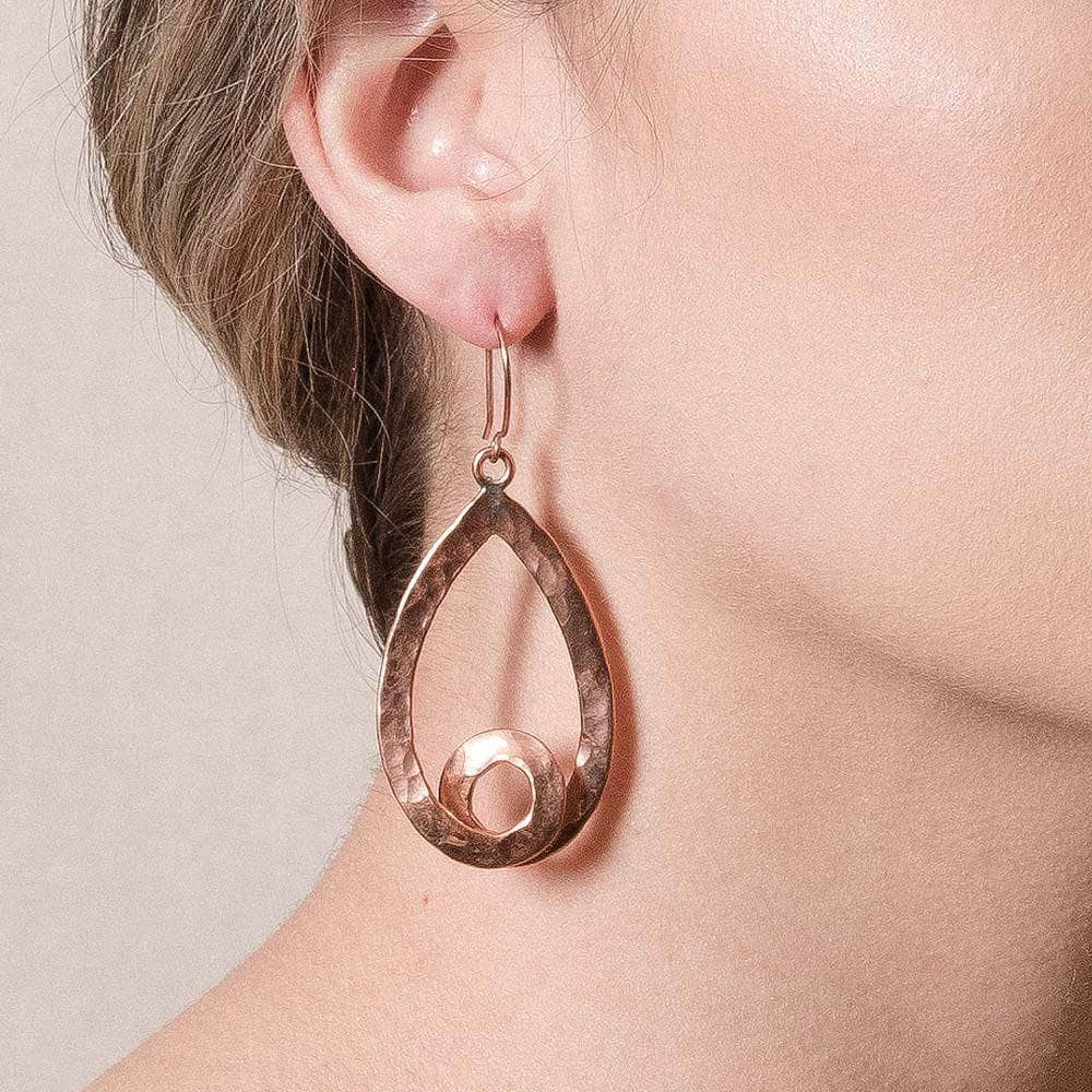 TR-MU55-3 Copper Hammered Earrings - Limited Edition - Image 4