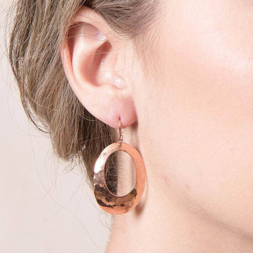 TR-MU55-4 Copper Hammered Earrings - Limited Edition - Image 8