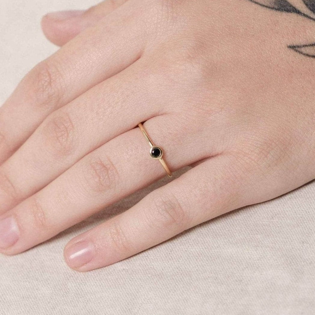 TR-NV-BTOR-G Black Tourmaline Silver, Gold or Rose Gold Ring - Image 6