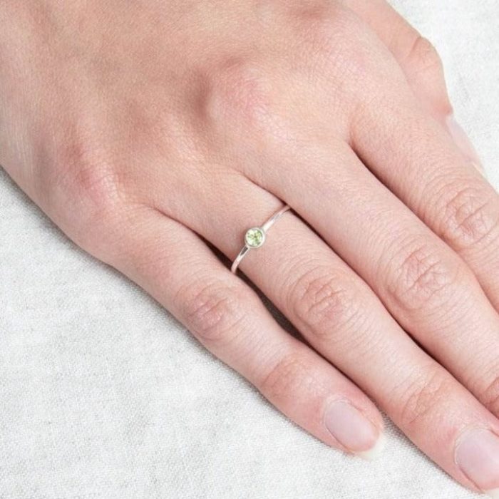 Genuine Peridot Silver or Gold Ring - Image 6