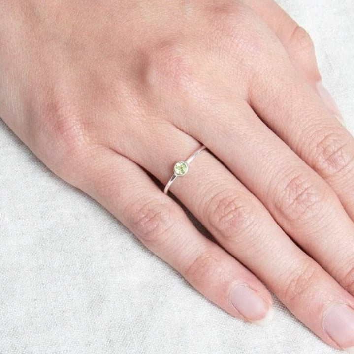 TR-NV-PER-SIL-HAND Genuine Peridot Silver or Gold Ring - Image 6