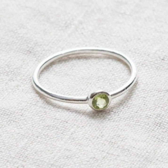 TR-NV-PER-SIL Genuine Peridot Silver or Gold Ring - Image 5
