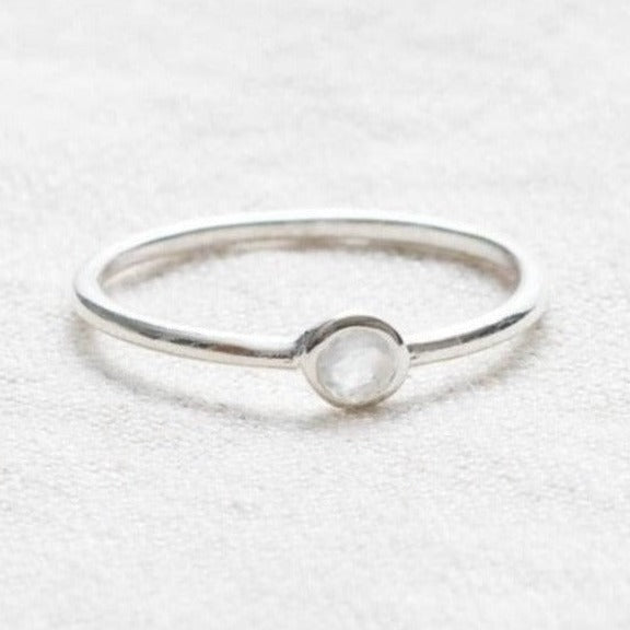 TR-NV-RM-SIL-2 Rainbow Moonstone Silver, Gold or Rose Gold Ring - Image 9