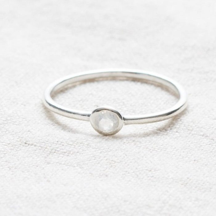 Rainbow Moonstone Silver, Gold or Rose Gold Ring - Image 12