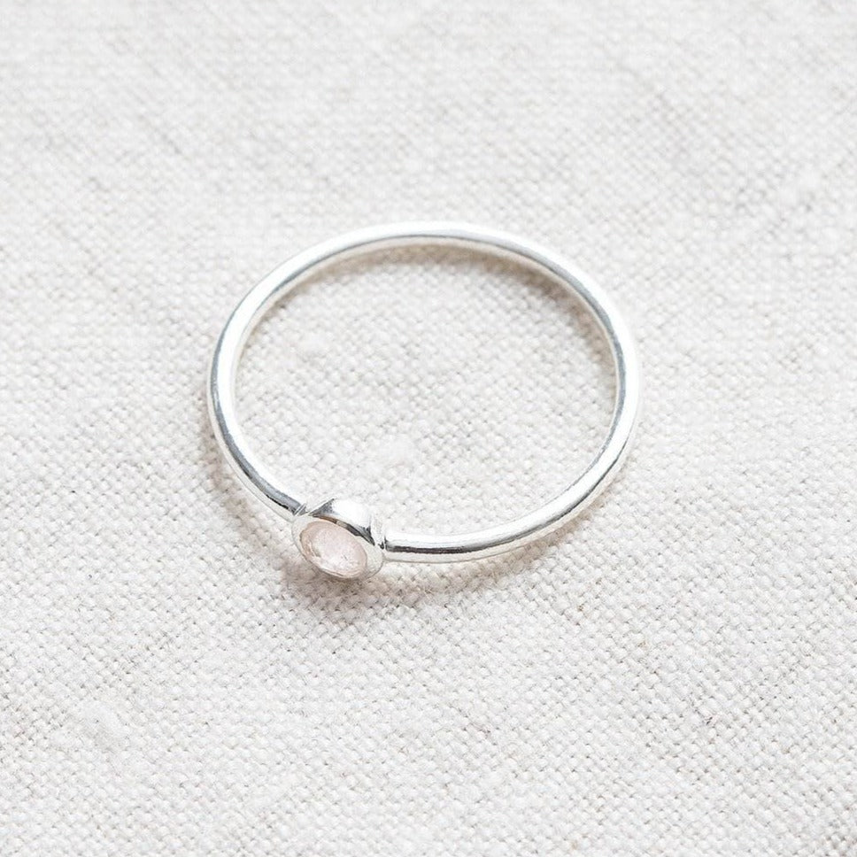 TR-NV-RQ-SIL-2 Rose Quartz Silver or Gold Ring - Image 9
