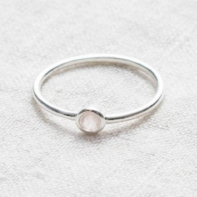 TR-NV-RQ-SIL Rose Quartz Silver or Gold Ring - Image 6