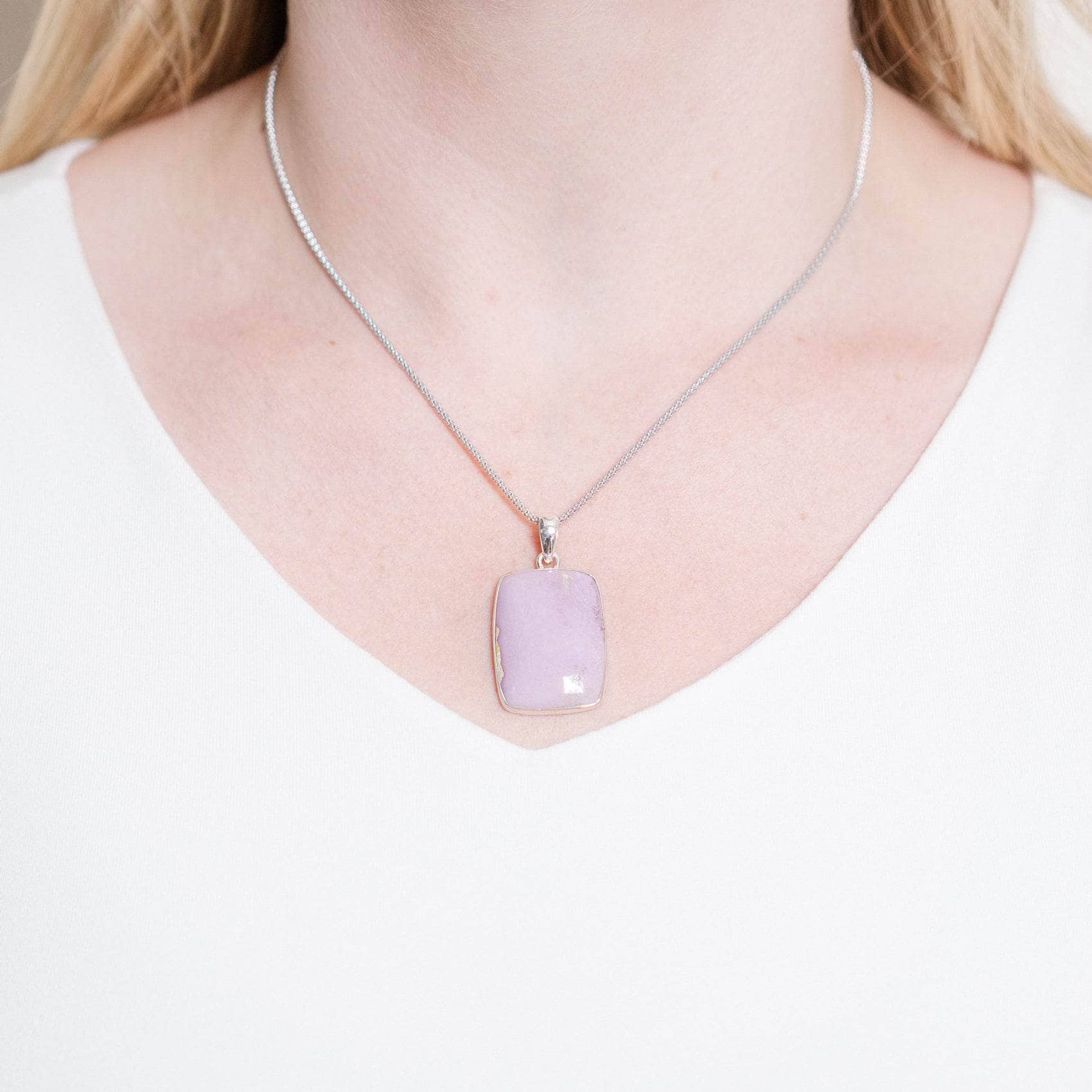 TR-PPD-1-60-RJ Rare Phosphosiderite Rectangle Pendant Necklace - Image 1