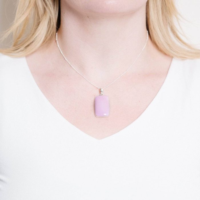 Rare Phosphosiderite Rectangle Pendant Necklace - Image 5