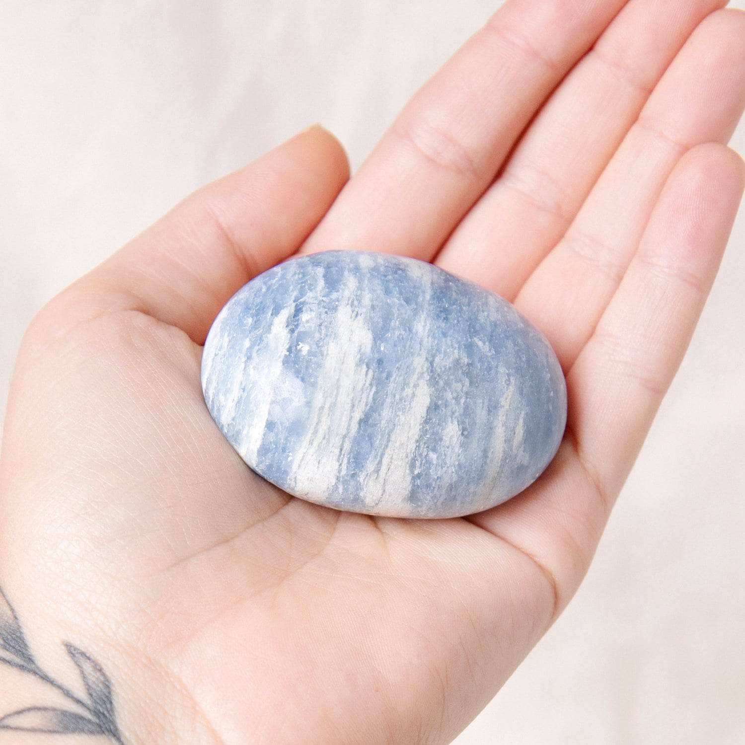 TR-PS-BCAL-MI-m-5 Blue Calcite Palm Stones - AAA Premium Quality - Image 5