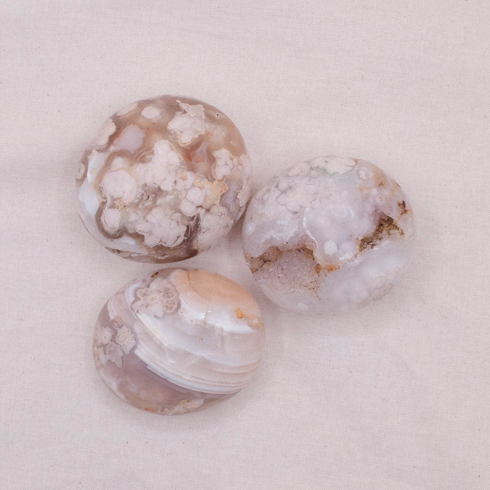 TR-PS-FA-MI-L-2 Natural Flower Agate Palm Stones - AAA Premium Quality - Image 11