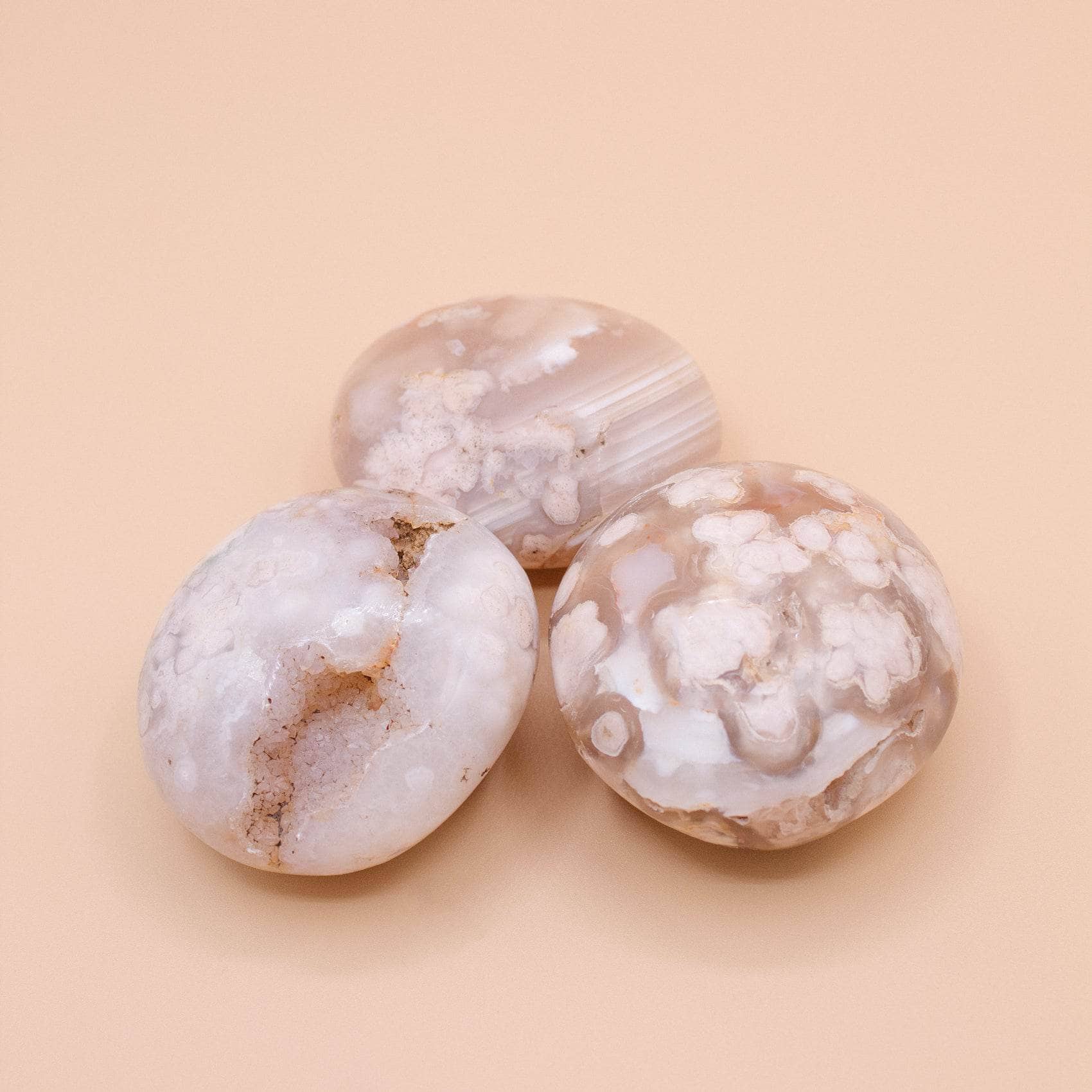 TR-PS-FA-MI-L Natural Flower Agate Palm Stones - AAA Premium Quality - Image 12