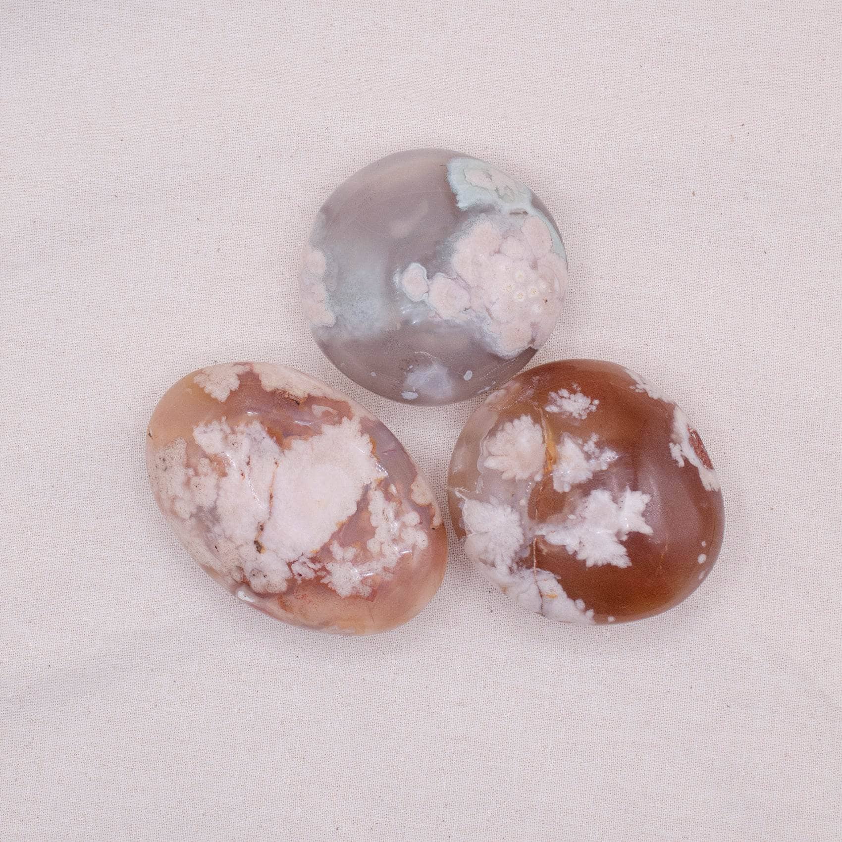 TR-PS-FA-MI-M Natural Flower Agate Palm Stones - AAA Premium Quality - Image 7