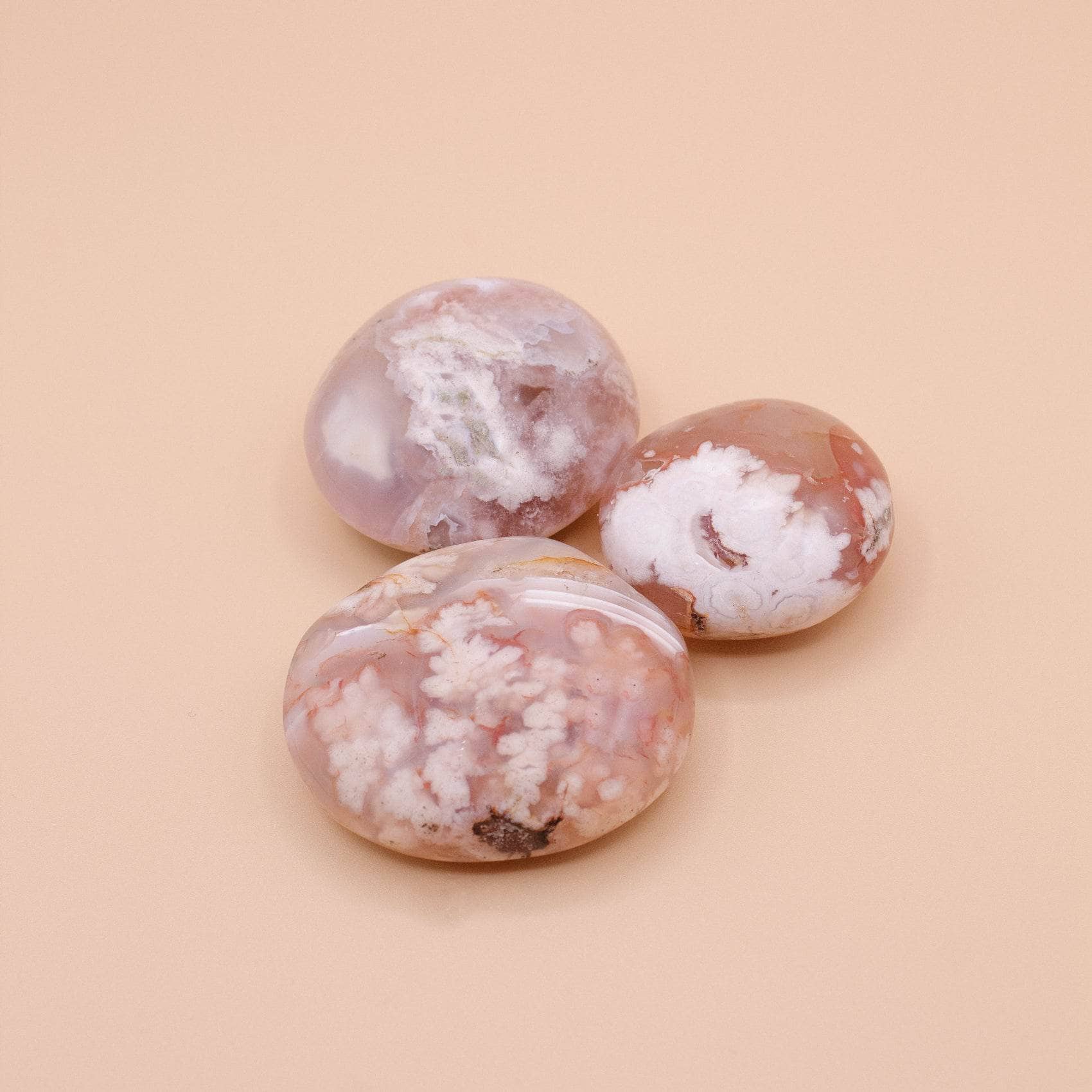 TR-PS-FA-MI-S Natural Flower Agate Palm Stones - AAA Premium Quality - Image 4