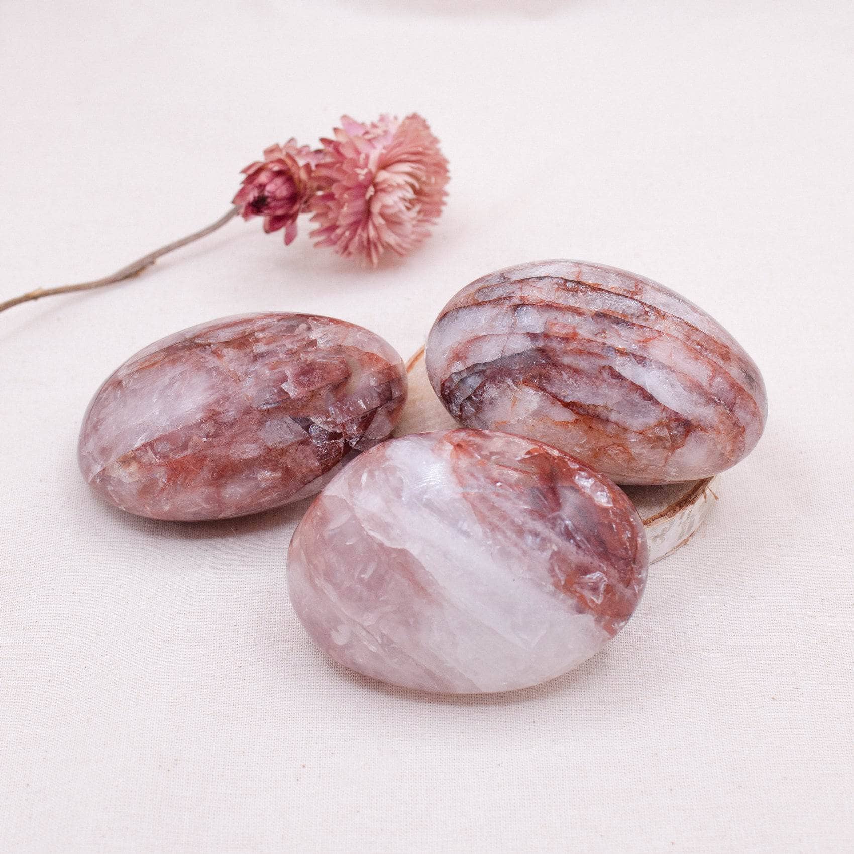 TR-PS-RH-MI-L Red Hematoid Quartz Palm Stones - AAA Premium Quality - Image 9