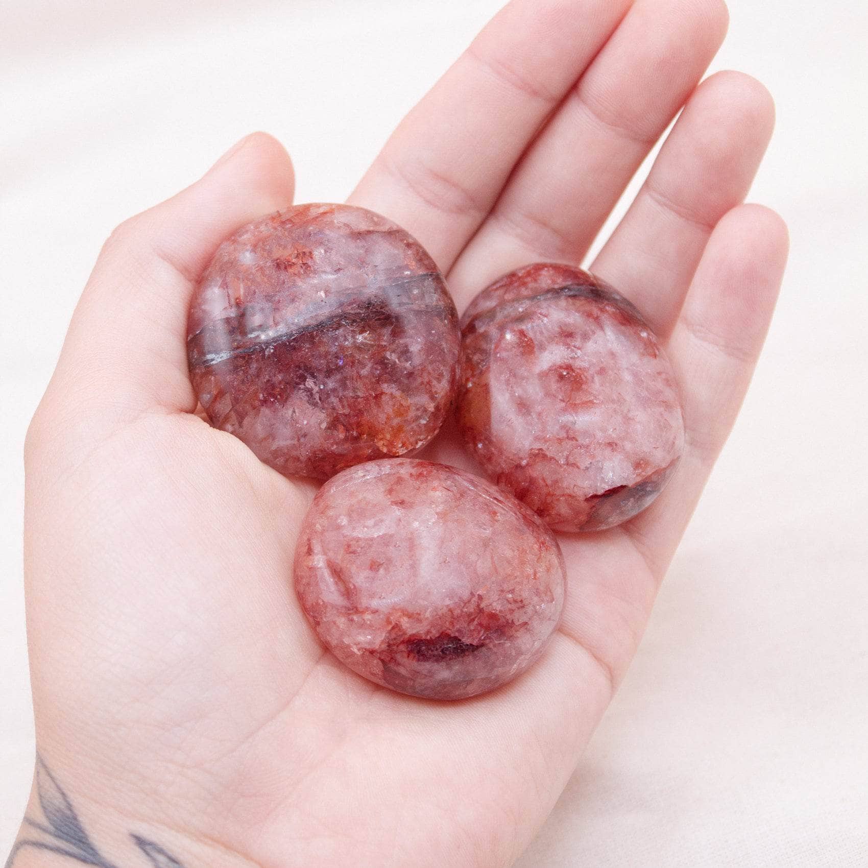 TR-PS-RH-MI-S-3 Red Hematoid Quartz Palm Stones - AAA Premium Quality - Image 2