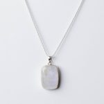 Rainbow Moonstone Rectangle Pendant Necklace - Image 8
