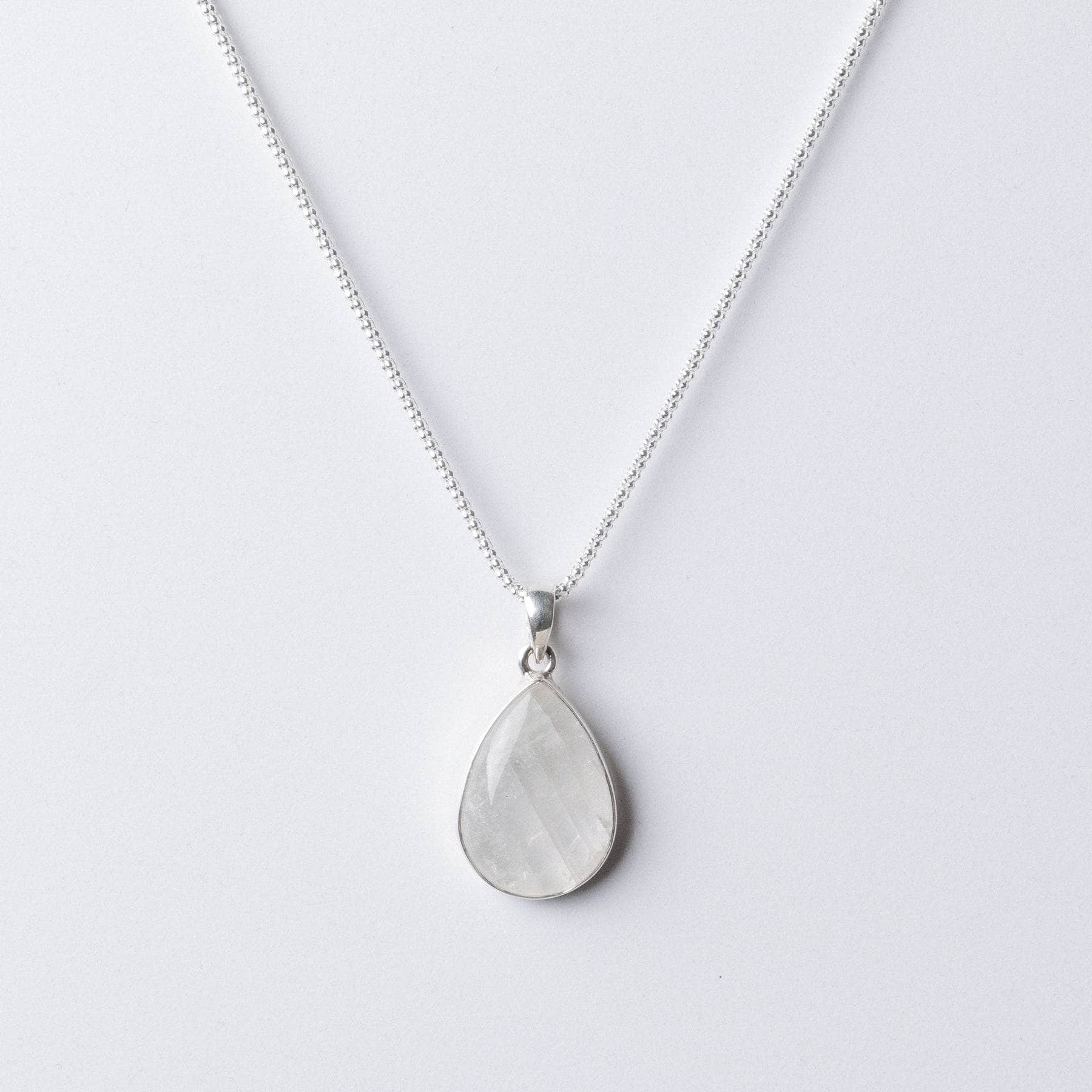 TR-RBM-1-570 Rainbow Moonstone Teardrop Pendant Necklace - Image 4