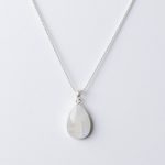 Rainbow Moonstone Teardrop Pendant Necklace - Image 9