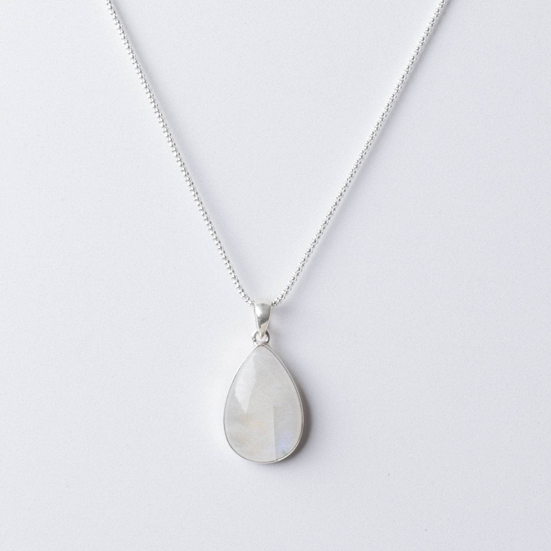 TR-RBM-1-572 Rainbow Moonstone Teardrop Pendant Necklace - Image 9