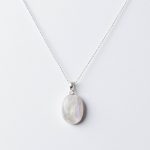 Rainbow Moonstone Oval Pendant Necklace - Image 4