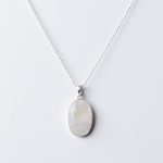 Rainbow Moonstone Oval Pendant Necklace - Image 9