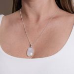 Rainbow Moonstone Oval Pendant Necklace - Image 6
