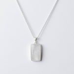 Rainbow Moonstone Rectangle Pendant Necklace - Image 3