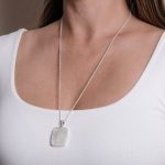 Rainbow Moonstone Square Pendant Necklace - Image 6