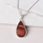 Red Tiger Eye Teardrop Pendant Necklace - Image 8