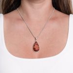 Red Tiger Eye Teardrop Pendant Necklace - Image 6