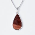Red Tiger Eye Teardrop Pendant Necklace - Image 7