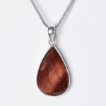 Red Tiger Eye Teardrop Pendant Necklace - Image 3