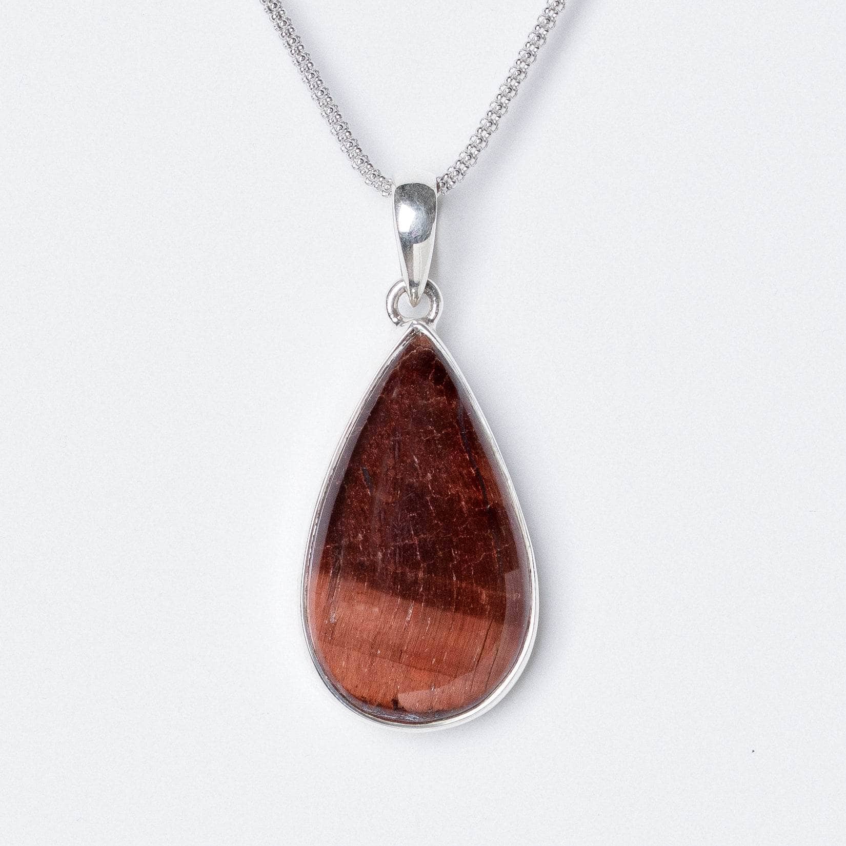 TR-RTE Red Tiger Eye Teardrop Pendant Necklace - Image 7