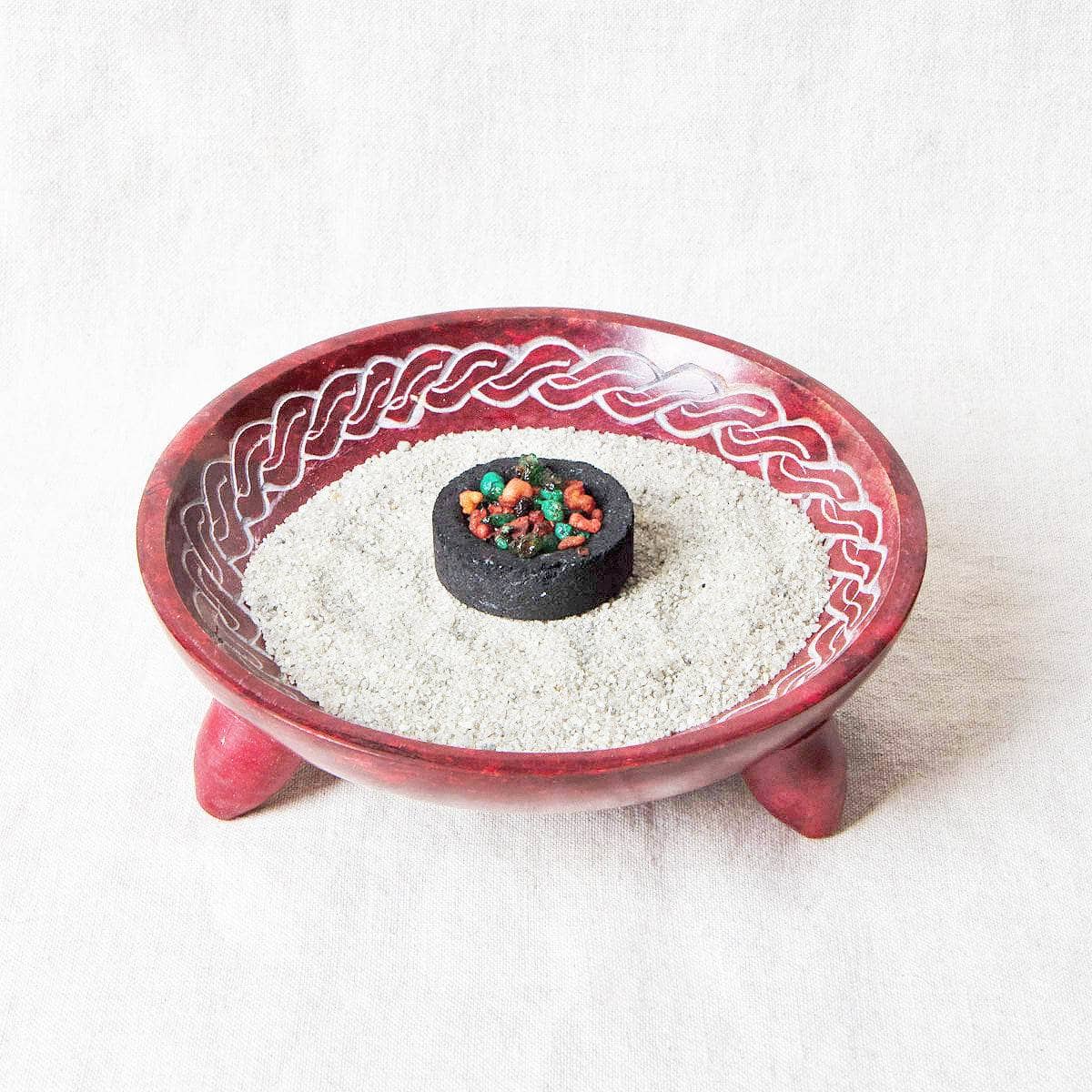 TR-SB58-RED-OM-4 Celtic Knot Smudge Bowl or Resin Burner Kit - Image 4