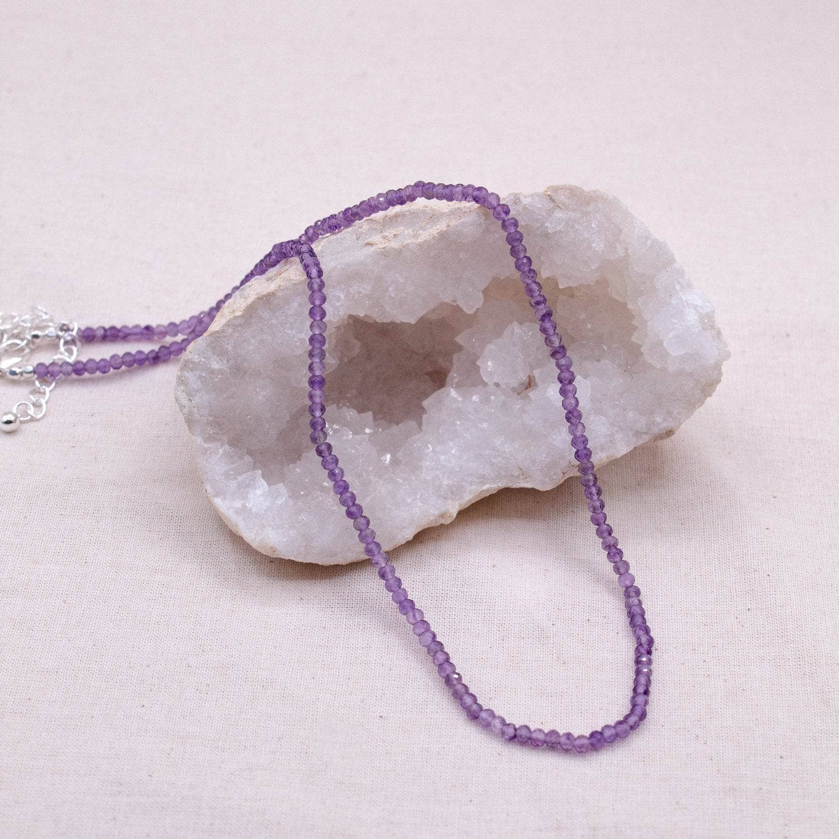 TR-SD240-AME Amethyst Single or Double Strand Bead Necklace - Image 2