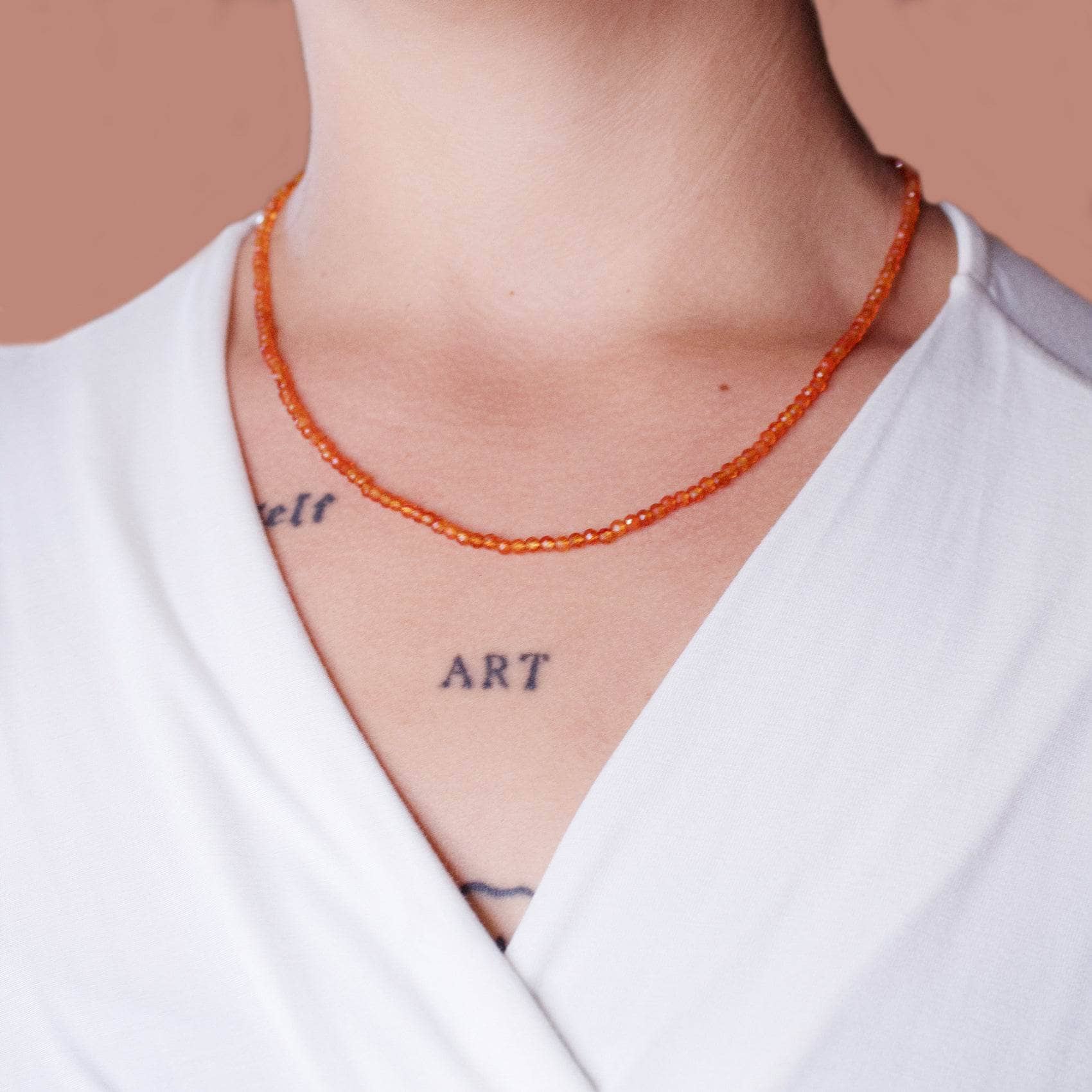 TR-SD240-CAR_6974b334-310c-4a45-a88a-cbdb3c268a77 Carnelian Single or Double Strand Bead Necklace - Image 1